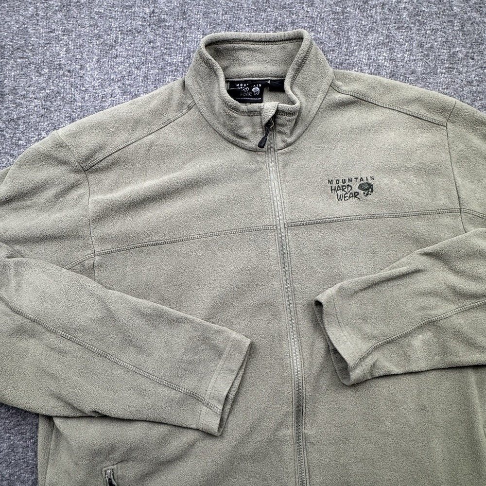 Mountain Hardware Fleece Mens Size XL Olive Green Full Zip Hiking Gorpcore